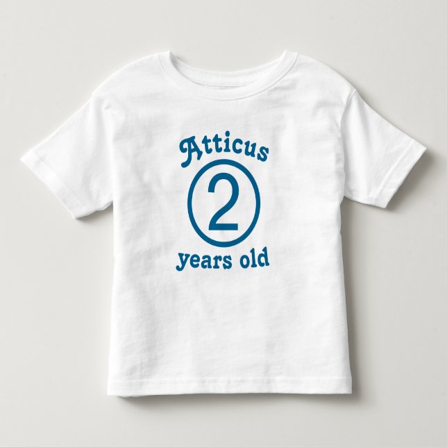Camiseta De Bebé Azul personalizado de dos años (Anverso)