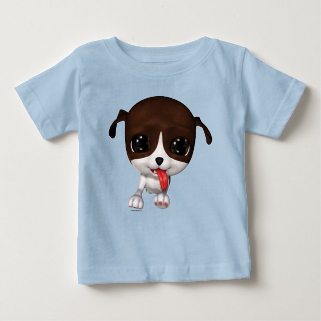 Camiseta de bebé azul, Personalizado lindo (Anverso)