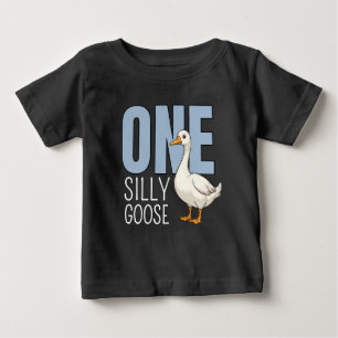 Camiseta De Bebé Azul Personalizado Un Ganso Tonto Cumpleaños Prime