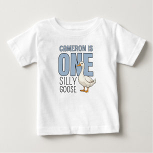 Camiseta De Bebé Azul Personalizado Un Ganso Tonto Cumpleaños Prime