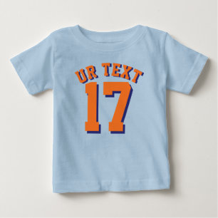 Camiseta De Bebé Azul real y bebé Naranja   Deporte