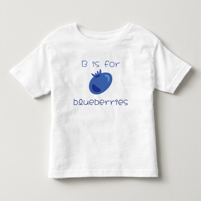 Camiseta De Bebé "B es para arándanos" ilustracion de fruta diverti (Anverso)