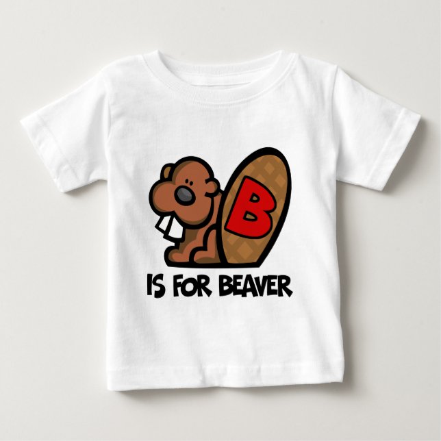 Camiseta De Bebé B está para el castor (Anverso)