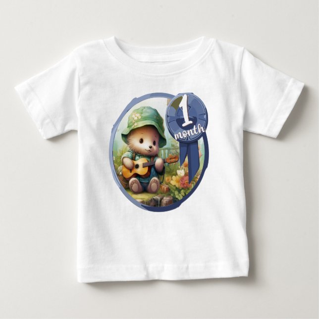 Camiseta De Bebé Baby - 1 month too (Anverso)