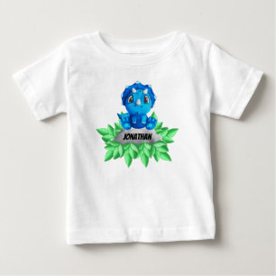 Camiseta De Bebé Baby Blue Triceratops Dinosaur
