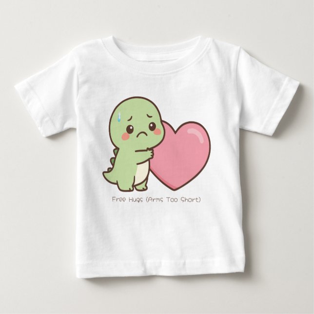 Camiseta De Bebé Baby Bodysuit - Cute Sad Dinosaur with Short Arms  (Anverso)