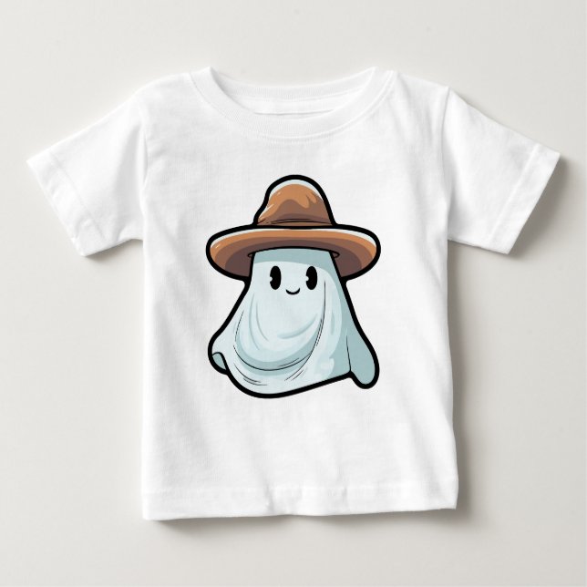 Camiseta De Bebé Baby Boo Cowboy Ghost Halloween (Anverso)