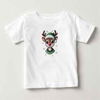 Camiseta De Bebé Baby Boy Cute Reindeer Personalized T-Shirt