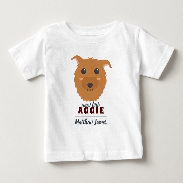 Camiseta De Bebé Baby Boy Dog Maroon (Anverso)
