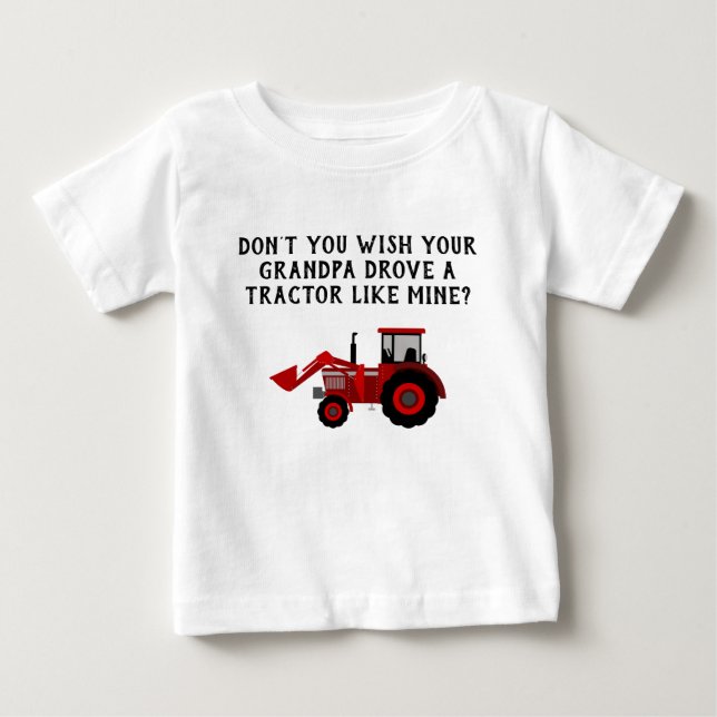 Camiseta De Bebé Baby Boy Red Tractor Abuelo Funny (Anverso)