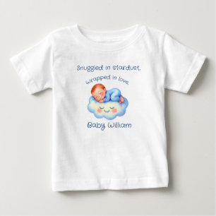 Camiseta De Bebé Baby Boy Shower Invitan a la Moonlight Stars Water
