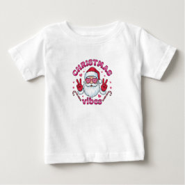 Camiseta De Bebé Baby Christmas Vibes T-Shirt |Toddler Groovy Santa