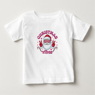 Camiseta De Bebé Baby Christmas Vibes T-Shirt |Toddler Groovy Santa