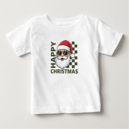Camiseta De Bebé Baby Cool Happy Christmas Checkered T-Shirt