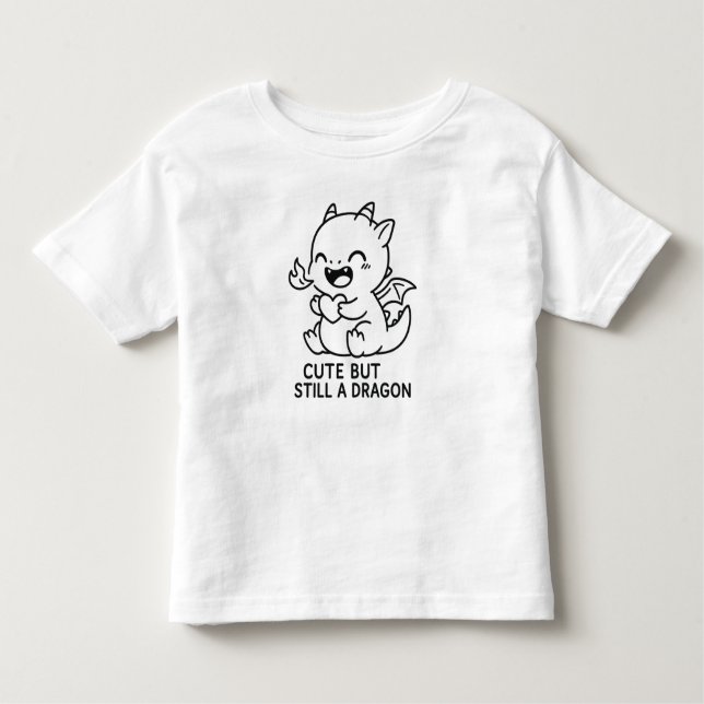 Camiseta De Bebé Baby Dragon Line Art – Cute & Funny (Anverso)