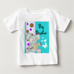 Camiseta De Bebé Baby Elephant Gran Hermano Verde azulado