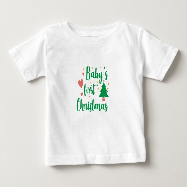 Camiseta De Bebé Baby First Christmas  (Anverso)