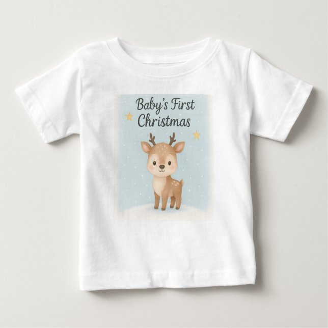 Camiseta De Bebé Baby first christmas reindeer cute festive family  (Anverso)