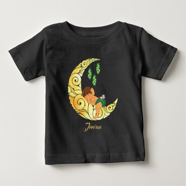 Camiseta De Bebé Baby Ganesha with golden moon and stars (Anverso)