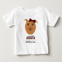 Camiseta De Bebé Baby Girl Dog Maroon