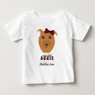 Camiseta De Bebé Baby Girl Dog Maroon