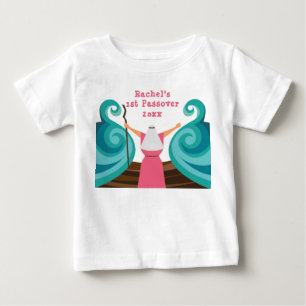 Camiseta De Bebé Baby Girl First Passover Cute Moses Custom Name