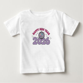 Camiseta De Bebé Baby Happy New Year 2026 Groovy T-Shirt