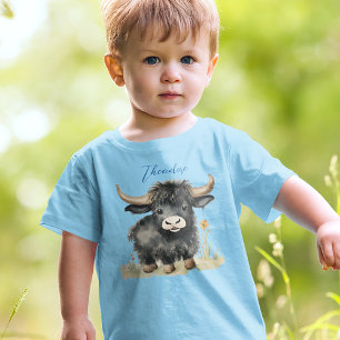 Camiseta De Bebé Baby Highland Cow Boy