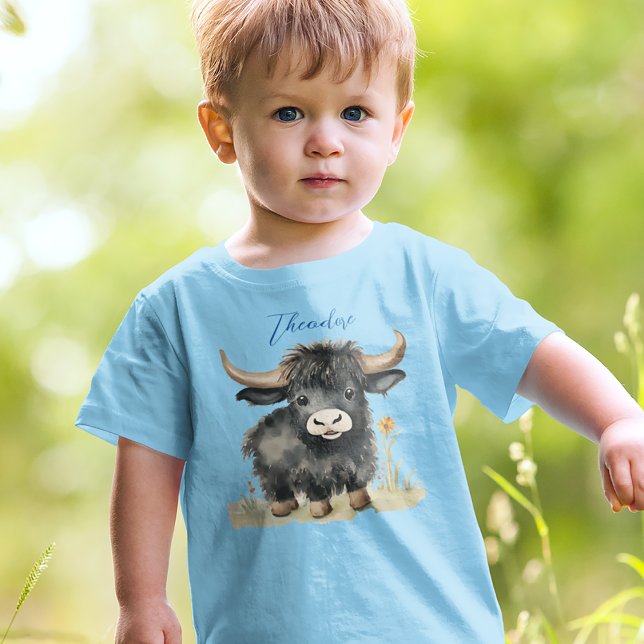 Camiseta De Bebé Baby Highland Cow Boy (Subido por el creador)
