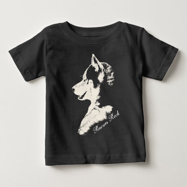 Camiseta De Bebé Baby Husky T-Shirt Sled Perro Cachorro Personaliza (Anverso)