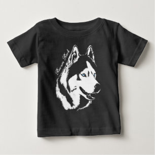 Camiseta De Bebé Baby Husky T-Shirt Sled Perro Cachorro Personaliza