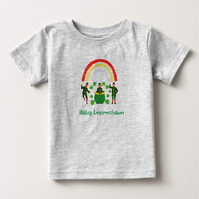 Camiseta De Bebé Baby Leprechaun Shamrock Rainbow (Anverso)