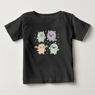 Camiseta De Bebé Baby Monsters Party Cute Pastel Halloween Friends