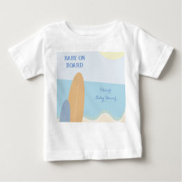 Camiseta De Bebé Baby on Board Surfing Beach Baby Shower