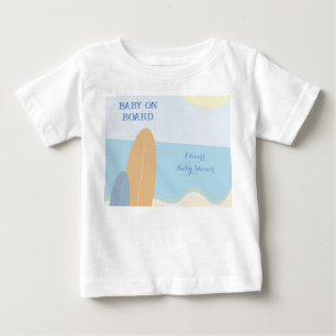 Camiseta De Bebé Baby on Board Surfing Beach Baby Shower