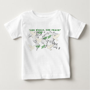 Camiseta De Bebé Baby Peace Dove World Map Tee