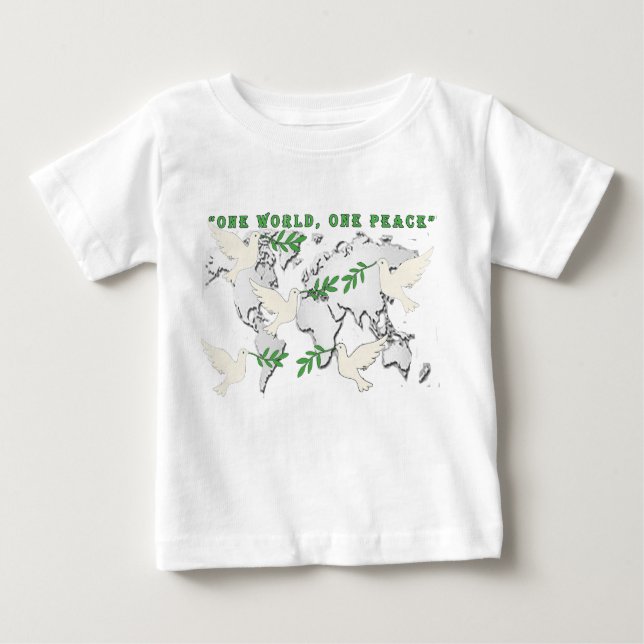 Camiseta De Bebé Baby Peace Dove World Map Tee (Anverso)