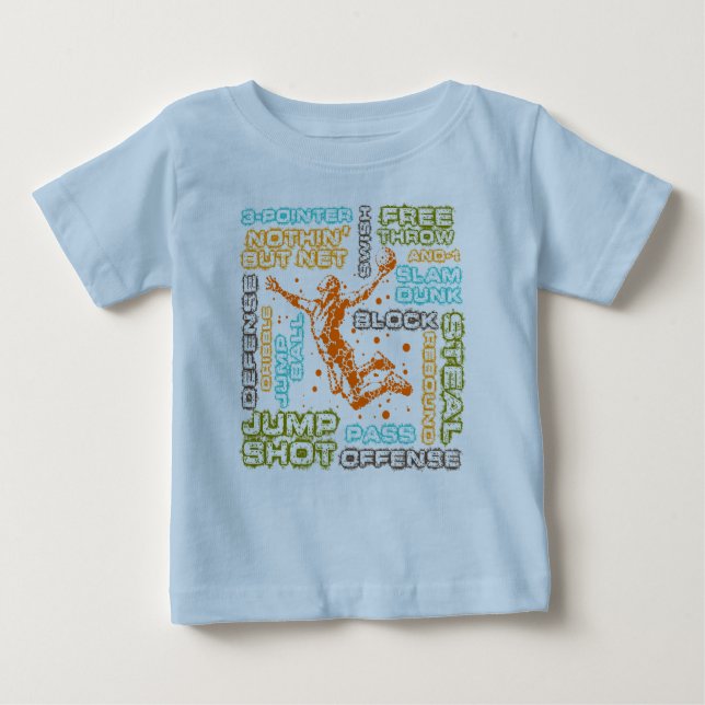 Camiseta De Bebé Baby Romper, Basketball (Anverso)