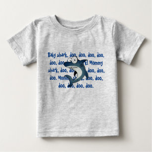 Camiseta De Bebé Baby Shark divertido lindo y único huella azul