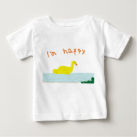 baby shirt, duck swimming "I'm happy".