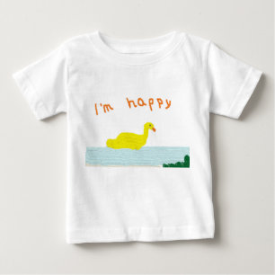 Camiseta De Bebé baby shirt, duck swimming "I'm happy".