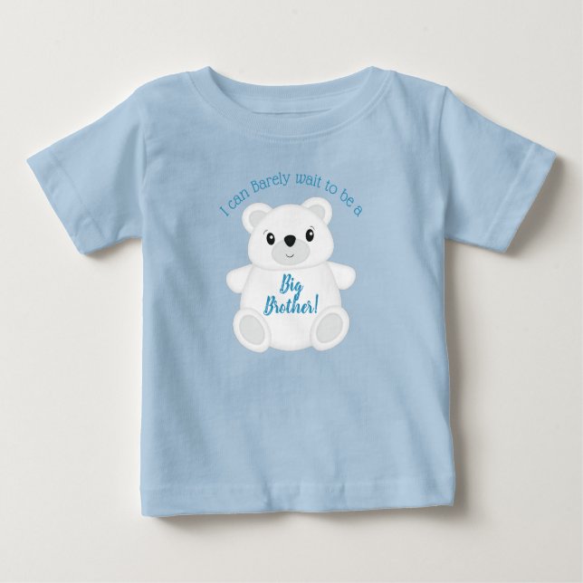Camiseta De Bebé Baby Shower de oso polar azul (Anverso)