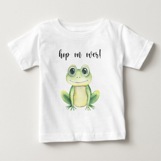 Camiseta De Bebé Baby Shower de rana cuta (Anverso)