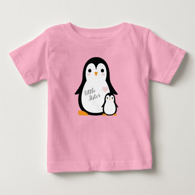 Camiseta De Bebé Baby Shower Pink Penguin (Anverso)