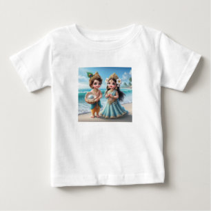 Camiseta De Bebé Baby Shree Krishna y Radha con Diamante