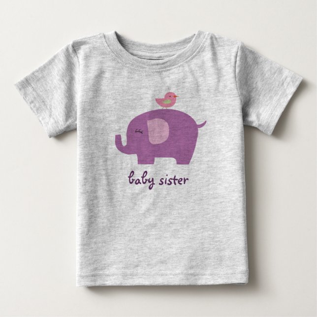 Camiseta De Bebé Baby Sister Elephant (Anverso)