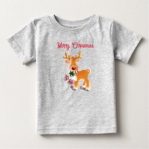 Camiseta De Bebé Baby T-Shirt Holiday Rudolph