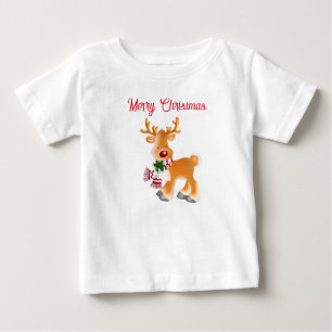 Camiseta De Bebé Baby T-Shirt Holiday Rudolph