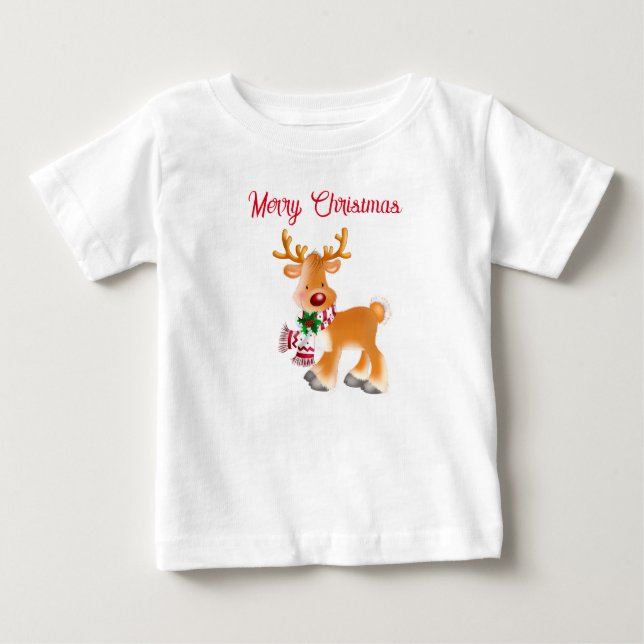 Camiseta De Bebé Baby T-Shirt Holiday Rudolph (Anverso)