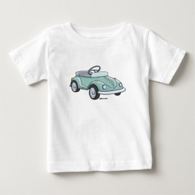 Camiseta De Bebé Baby t-shirt met een kever trapauto (Anverso)